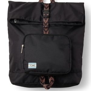 Toms Black Solid Stand Up Backpack